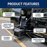 Siège de voiture de sport Tengyun S5B en cuir PU confortable pour Alphard Van, utilisateurs handicapés, pivotant programmable, électrique