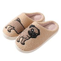 Pantoufles de boutique pour femmes, motif Teckel de dessin animé, d'intérieur, en peluche, moelleuses, douillettes, en coton et fourrure, pour la maison