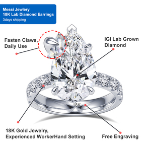 MSR-1965 Lagerbestand Diamantschmuck Luxus <span class=keywords><strong>18k</strong></span> <span class=keywords><strong>Gold</strong></span> <span class=keywords><strong>Ring</strong></span> 2CT E VS1 Marquise-Schliff Labor-Gezüchteter Diamantring - Product Image 3