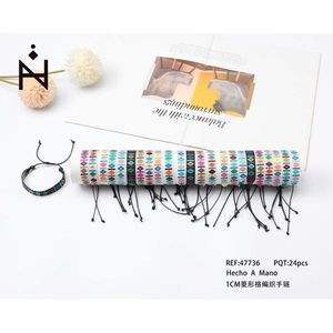 Bracciale intrecciato con motivo a rombi da 1 cm, fatto a mano, braccialetti con perline alla moda - Product Image 3