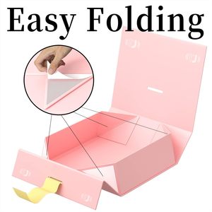 Nhà máy tùy chỉnh Hộp quà tặng sang trọng xách tay và tái sử dụng bảng sóng với đóng cửa từ tính năng gấp nổi - Product Image 6