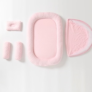 Lit de bébé pliable en coton biologique 100% premium, moustiquaire, design portable, matelas en éponge douce haute densité, toutes saisons - Product Image 2