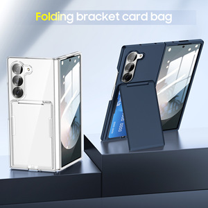 Étui portefeuille transparent haut de gamme pour Samsung Z Fold 7 avec porte-cartes et support, design de luxe, anti-rayures - Product Image 3