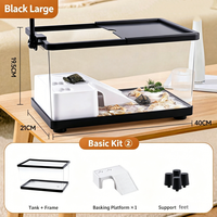 Aquarium de bureau en PET épais de qualité supérieure, pompe silencieuse, lumière LED, mini aquarium, cadeau de bureau, petit aquarium pour poissons betta