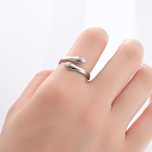 Новое кольцо для пар из нержавеющей стали с серебряным покрытием, гидравлическое, с надписью «Love Embrace», 4 мм, «Я люблю тебя всегда», кольцо вечности, подарок на годовщину - Product Image 6