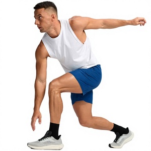 Shorts de sport pour homme personnalisés, légers, séchage rapide, pour la course à pied et la gym, avec ceinture élastique et poche zippée, fabrication OEM sous marque privée - Product Image 6