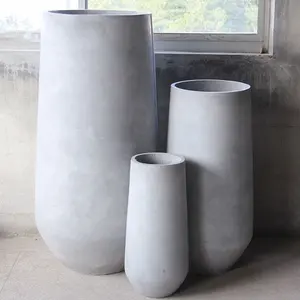 Vaso de flores de concreto para casa e jardim, vaso de flores de fibra de vidro