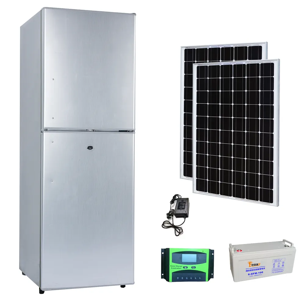 Dc 12v dupla porta parte inferior 268 litros frigorífico solar