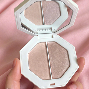 พาเลทบลัชออนไฮไลท์เตอร์สองสีแบบขายส่ง ของแท้ ชิมเมอร์ แมตต์ ติดทนนาน แป้งอัดแข็งสำหรับปัดแก้ม - Product Image 6