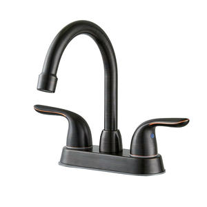 <span class=keywords><strong>Robinet</strong></span> de cuisine commercial pour hôtel, en alliage de zinc, à double poignée, à arc élevé, pivotant à 360°, flexible, avec bec brossé, à montage sur comptoir, moderne, en céramique - Product Image 4