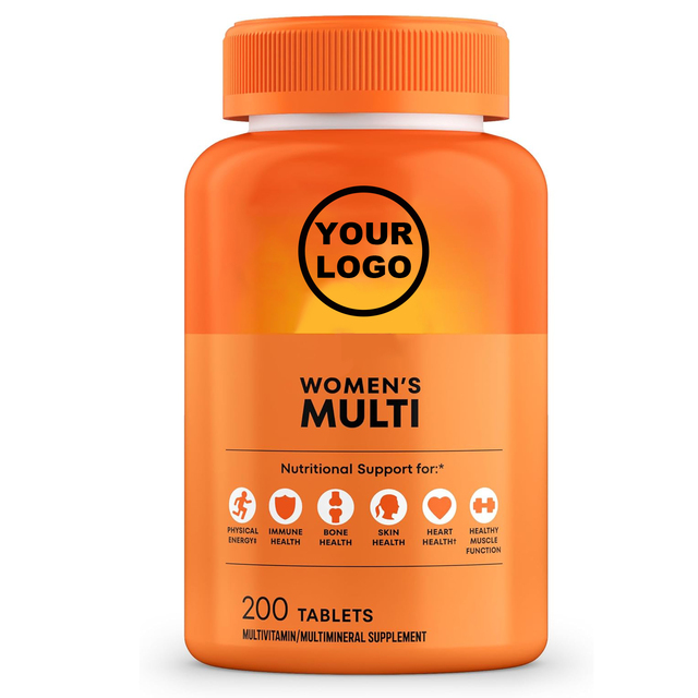 Women's Multivitamin Multimineral Supplement Tablets, Supports Energy Immune Bone Skin Heart & Muscle Health, 200 Tablets