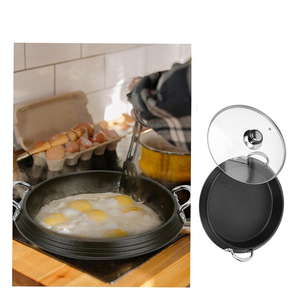 Poêle à frire antiadhésive style coréen avec couvercle en verre pour hot pot - Product Image 6