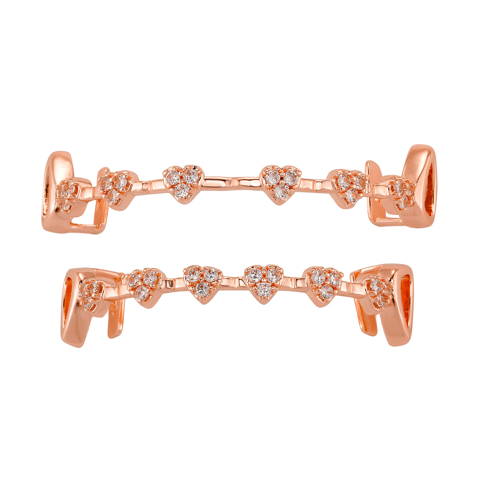 Ensemble de 2 colles dentaires or rose et diamants blancs.