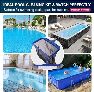 Filet de <span class=keywords><strong>piscine</strong></span> à mailles fines et tête de brosse Combo-Écumoire robuste avec brosses professionnelles 17.5 "pour le nettoyage des murs de la <span class=keywords><strong>piscine</strong></span> - Product Image 6