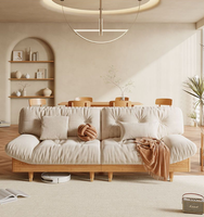 Jifeng-sofá de tela de nube de madera maciza de estilo japonés, muebles de doble tronco para sala de estar