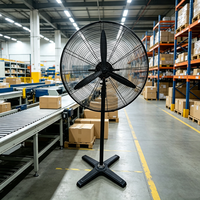 Ventilateur Industriel 26'' Puissant avec Grille Métallique, 3 Pales, 45W, 110-240V, 3 Vitesses pour Entrepôt - Vente en Gros Usine