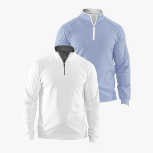 Suéter de Cuello Alto con Media Cremallera para Hombre, Diseño de Cierre de Cremallera de un Cuarto, OEM y ODM Personalizables, Ropa Deportiva Informal - Product Image 3