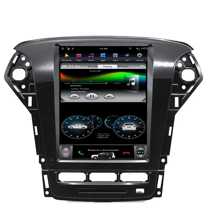 Pemutar Multimedia mobil Tesla, 4/64G Android 10.4 "layar vertikal Tesla Radio navigasi GPS untuk Ford Mondeo Fusion MK4 2011-2013