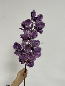 A122 Vente en gros de décoration florale pour chambre <span class=keywords><strong>Vanda</strong></span> Real Touch 3D <span class=keywords><strong>Vanda</strong></span> Miss Joaquim Fleurs d'orchidées artificielles pour la maison Occasions du Nouvel An - Product Image 5