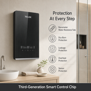 Calentador de Agua Eléctrico Inteligente para Apartamentos de Cinco Estrellas, LED, de Plástico, Montado en la Pared, Calentamiento Rápido, Agua Caliente Instantánea para el Hogar - Product Image 4