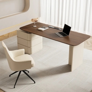 <span class=keywords><strong>Bureau</strong></span> Minimaliste de Luxe Léger, Style Crème, <span class=keywords><strong>Vintage</strong></span>, en <span class=keywords><strong>Bois</strong></span> Massif, pour Étude, Écriture, Salon de Beauté, Table de Consultation, <span class=keywords><strong>Bureau</strong></span> de Travail - Product Image 2