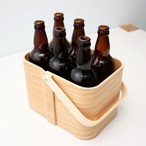 Panier de pique-nique minimaliste en bois courbé, directement de l'usine, en bois naturel, pour aliments, fruits et boissons, avec poignée pivotante, OEM - Product Image 5