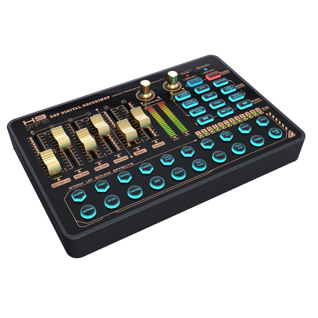 Digital Audio Interface Podcast Equipment Live Sound Card Mixing Console Podcast for Computer Live Broadcast Recording Singing
