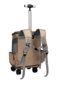 Lüks orijinal tasarım evcil hayvan taşıyıcı çanta katlanabilir taşınabilir hafif nefes ayrılabilir tekerlekli örgü <span class=keywords><strong>Pet</strong></span> seyahat için sırt çantası - Product Image 4