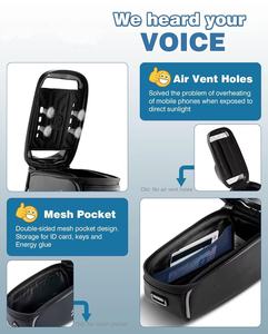 Biểu tượng tùy chỉnh xe đạp Túi du lịch với màn hình cảm ứng điện thoại trường hợp không thấm nước tay lái túi và xe đạp khung túi - Product Image 5