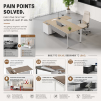 Scrivania Direzionale con Credenza, Gestione Cavi e Piano in Legno per Progetti Commerciali, OEM ODM Disponibile