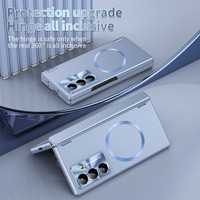   Étui de téléphone robuste magnétique avec support pour S Pen et protection d'écran pour Samsung Galaxy Z Fold 7 6, compatible avec la charge sans fil, coque rigide