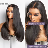 Perruque en cheveux humains 13x4 HD Lace Glueless Fluffy, perruque sans colle, lace front, pour femmes blanches
