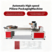 Machine d'emballage de bonbons entièrement automatique DEEPACK à haute stabilité et faible perte, avec 3 servomoteurs, épissage automatique du film et couteau de scellage en alliage