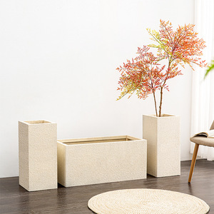 I795 vente en gros Style moderne pierre laque ciment Pots <span class=keywords><strong>de</strong></span> fleurs <span class=keywords><strong>centre</strong></span> commercial décoration extérieure jardinière - Product Image 4