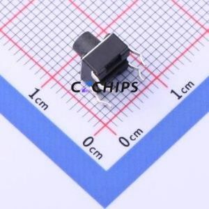 YTS-D004-2F Tactile Switch Through hole Component (THT)-4P,6x6mm Switch Single Pole Single Throw Round Button 2.5N Through Hole - Product Image 2