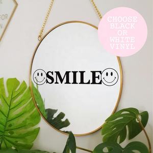 사용자 정의 웃는 디스크 거울 데칼 펑키 라운드 미러 인쇄 긍정적 인 분위기 미소 얼굴 전송 벽 데칼 스티커 - Product Image 5