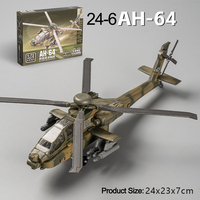 Kit de construction de modèle d'avion militaire moderne MOC 1/72, série militaire, hélicoptère de combat AH-64 Apache, Force aérienne, blocs de construction