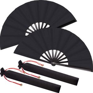 Wholesale Customised Ute Portable Folding Bamboo <b>Hand</b> <b>Fan</b> Painted Wooden Kongfu Style with Flower Design and Pouch - Product Image 3