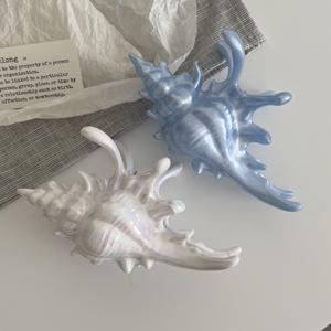 Nuevo Diseño Serie Marina Pinzas de Pelo Acrílicas para Mujeres y Niñas, Accesorios de Pinzas de Pelo de Concha Blanca para Fotos de Verano - Product Image 2