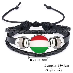 Pulseras con Botón a Presión de la Bandera Nacional de 287 Países, Regalo del Día de la Independencia, Joyería Unisex, Pulsera de Cuero Negra para Hombre - Product Image 5