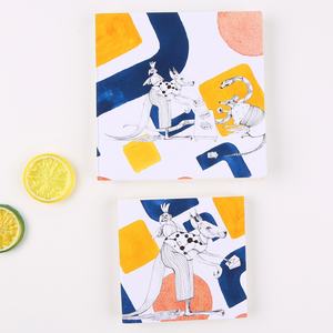 Platos de papel desechables con diseño de <span class=keywords><strong>canguro</strong></span> impreso personalizado, servilletas elegantes y elegantes para ocasiones especiales, Kits de suministros para fiestas - Product Image 5