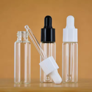 Flacons d'échantillons cosmétiques vides de 7 ml, mini flacons compte-gouttes en verre transparent, flacon d'huile essentielle, flacon de sérum avec <span class=keywords><strong>pipette</strong></span> noire et blanche - Product Image 5