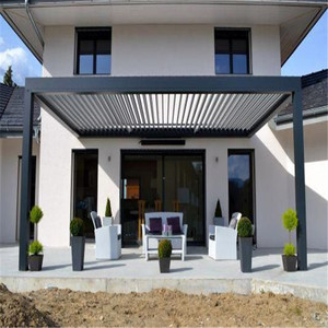 Golcarré rétractable motorisée en <span class=keywords><strong>aluminium</strong></span> avec télécommande, toit étanche, Pergola <span class=keywords><strong>ou</strong></span> gazébo - Product Image 4