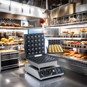 Nuovo tipo di macchina per <span class=keywords><strong>waffle</strong></span>, macchina per pancake circolare a sfera di muffin commerciale, adatto per panetterie e caffetterie