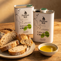 Boîte en fer blanc vide de qualité alimentaire pour huile d'olive, impression personnalisée minimaliste, conteneur carré anti-fuite pour huile