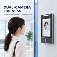 Terminal de reconnaissance faciale dynamique GT-RS500 avec code QR, système de contrôle d'accès par carte IC et mot de passe, appareil de présence à double caméra avec connexion LAN