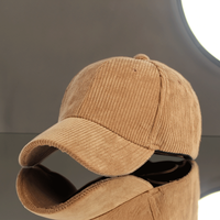 Topi Baseball korduroi 6 Panel pria, Topi Baseball polos kasual warna polos untuk pria dan wanita