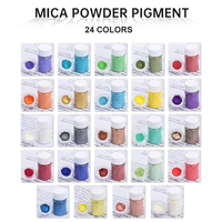 Poudre de mica en vrac 24 couleurs Pigment de poudre de mica néon de qualité cosmétique