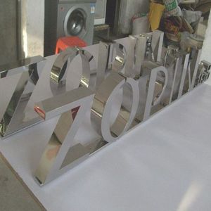 Kustom Pabrik Mirror-cut 3D huruf cermin-finish baja simbol alfanumerik tanda 3D untuk iklan toko luar ruangan - Product Image 6