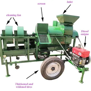 Cosechadora multifuncional para agricultura, trituradora pequeña de maíz, cosechadora de arroz de grano seco